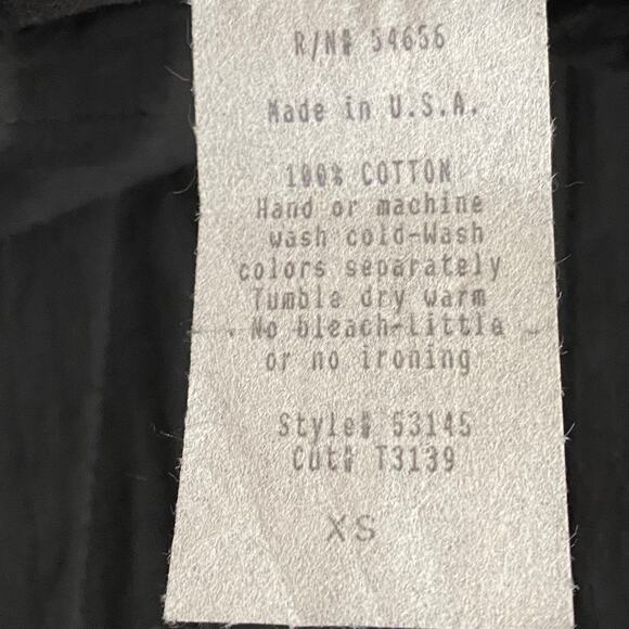 Vtg 80s 90s Two Potato Button Down Tie Back Short Sleeve Maxi Dress XS Black NOS - Picture 16 of 16